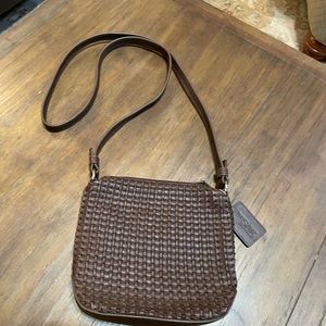 The Sak Purse Crossbody Bag Brown Woven Faux Leather